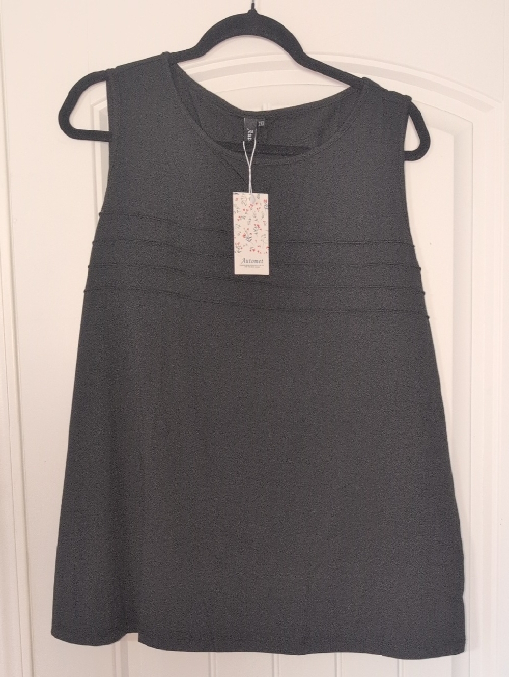 Classic Black Sleeveless A-Line Tank Top